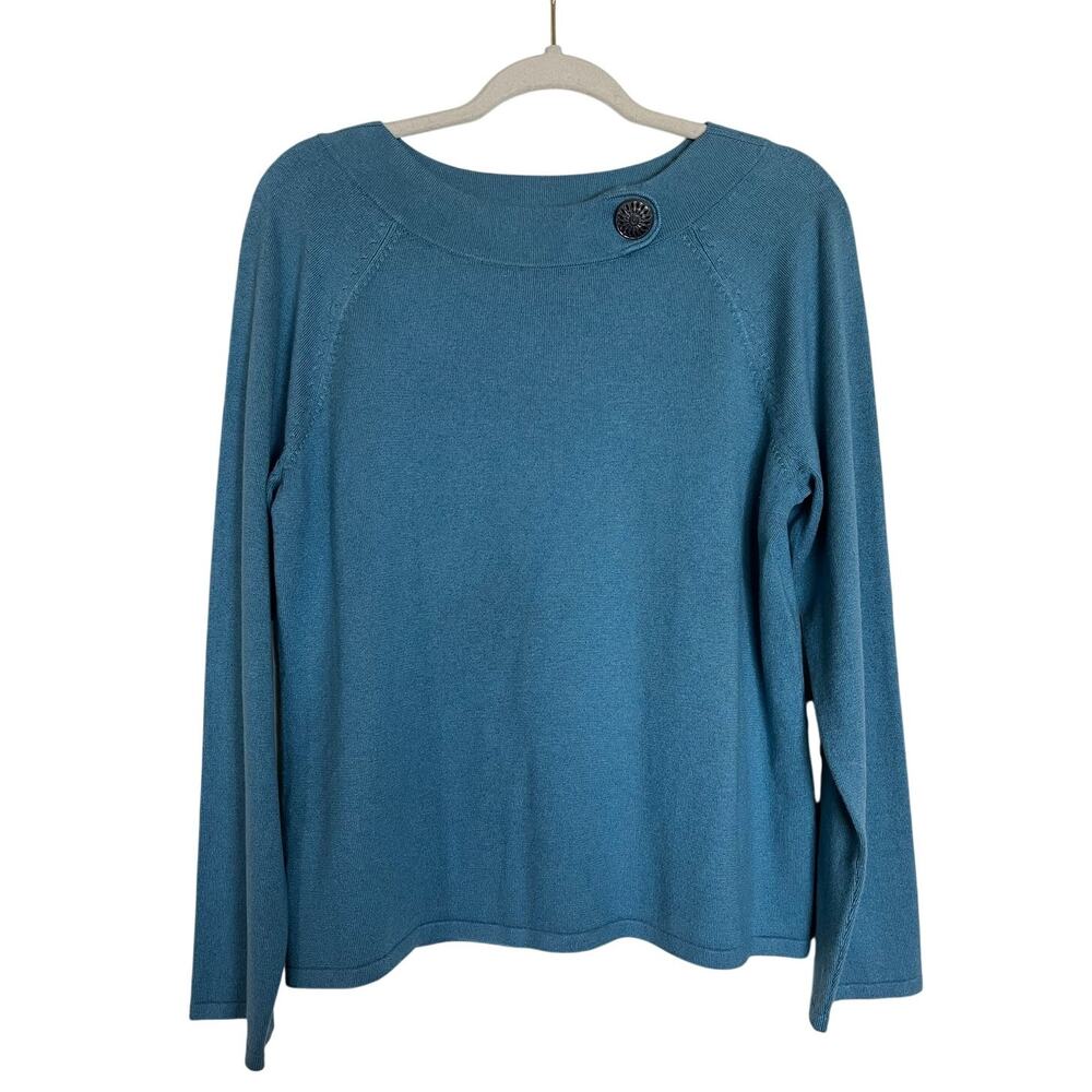 Pendleton | Size L Silk & Cashmere Blend Sweater Teal Blue